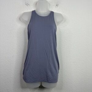 Lululemon Shirt Womens Size 6 Blue Ruche of Adrenaline Racerback Halter Athletic